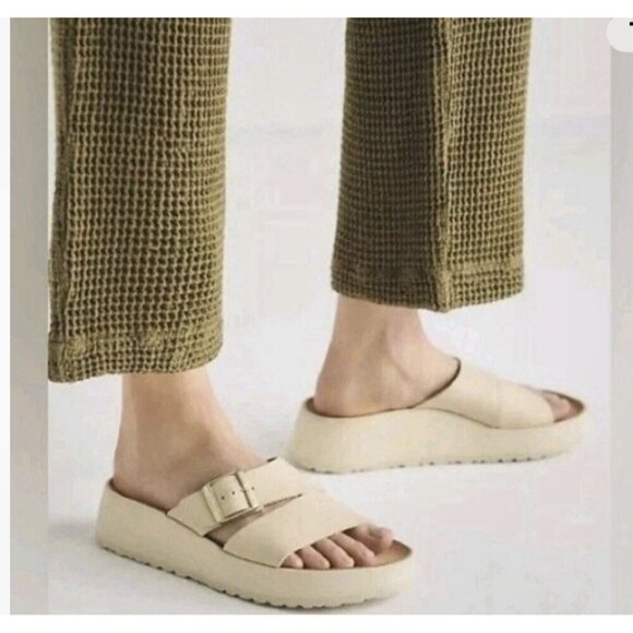 BIRKENSTOCK Almina Papillio Platform Sandals In Ecru Size 42 - Picture 3 of 12